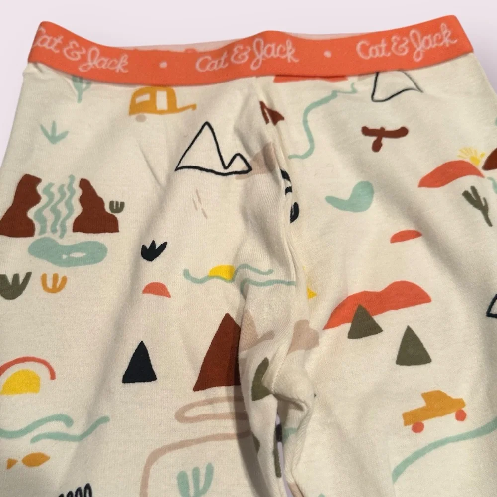 New With Partial Tag Toddler Cat & Jack Coral and Cream Southwest Theme Pajamas